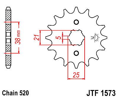 ΓΡΑΝΑΖΙ ΕΜΠΡΟΣΘΙΟ JT JTF1573.13 ΔΟΝΤΙΑ YAMAHA XV125 VIRAGO