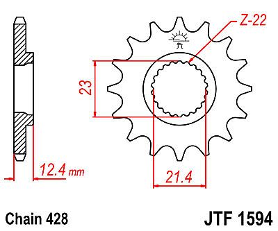 ΓΡΑΝΑΖΙ ΕΜΠΡΟΣΘΙΟ JT JTF1594.15 ΔΟΝΤΙΑ YAMAHA XT250 (08-12) / YBR250 