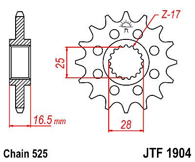 ΓΡΑΝΑΖΙ ΕΜΠΡΟΣΘΙΟ JT JTF1904.16 KTM 950 / 990 ADVENTURE R-S / RC8 1190