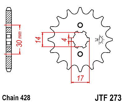 ΓΡΑΝΑΖΙ ΕΜΠΡΟΣΘΙΟ JT JTF273.14 ΔΟΝΤΙΑ SUZUKI FL125 ADDRESS HONDA SUPRA