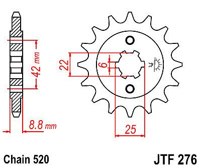 ΓΡΑΝΑΖΙ ΕΜΠΡΟΣΘΙΟ JT JTF276.15 ΔΟΝΤΙΑ CM250 /TB CB400 NB NC