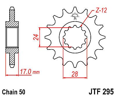 ΓΡΑΝΑΖΙ ΕΜΠΡΟΣΘΙΟ JT  JTF295.15 ΔΟΝΤΙΑ HONDA CBR600 FM FN FP FR FS FT PC25