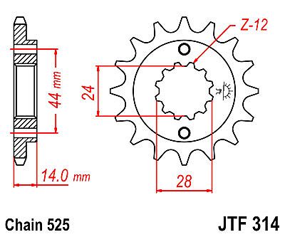 ΓΡΑΝΑΖΙ ΕΜΠΡΟΣΘΙΟ JT JTF314.16 ΔΟΝΤΙΑ HONDA XRV750 AFRICA TWIN