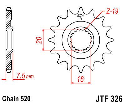 ΓΡΑΝΑΖΙ ΕΜΠΡΟΣΘΙΟ JT JTF326.13 ΔΟΝΤΙΑ HONDA CR125 R