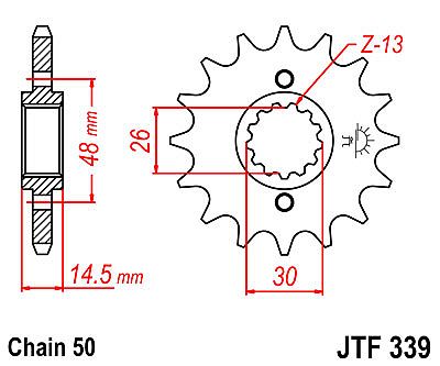 ΓΡΑΝΑΖΙ JT ΕΜΠΡΟΣ JTF339 18 ΔΟΝΤΙΑ HONDA CB750 CBX-4 CB1300