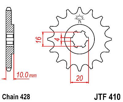 ΓΡΑΝΑΖΙ JT ΕΜΠΡΟΣ JTF410 14-15 ΔΟΝΤΙΑ SUZUKI GN-GS-TU-VL-GZ125 MARAUDER