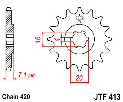 ΓΡΑΝΑΖΙ JT ΕΜΠΡΟΣ JTF413 12 ΔΟΝΤΙΑ SUZUKI TSX50