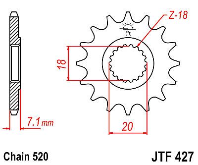 ΓΡΑΝΑΖΙ JT ΕΜΠΡΟΣ JTF427 12 ΔΟΝΤΙΑ SUZUKI RM125 RM-Z250