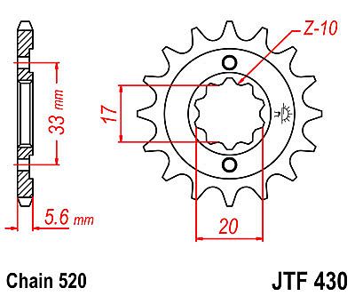 ΓΡΑΝΑΖΙ JT ΕΜΠΡΟΣ JTF430 13-14-15 ΔΟΝΤΙΑ SUZUKI RM-Z250 GT-GS-GSX250 KAWASAKI KX250