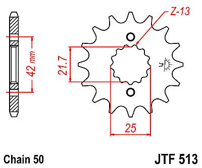 ΓΡΑΝΑΖΙ JT ΕΜΠΡΟΣ JTF513 14-15-16-17-18 ΔΟΝΤΙΑ (SUZUKI GSX600-R 750-1100-1300 GSF1250 KAWASAKI ZX600)