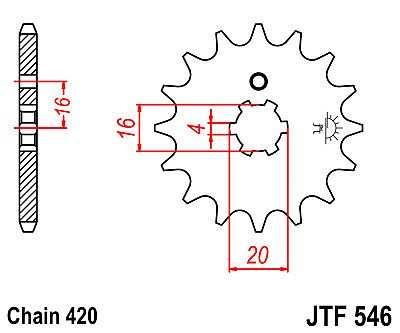 ΓΡΑΝΑΖΙ JT ΕΜΠΡΟΣ JTF546 12-13 ΔΟΝΤΙΑ YAMAHA DT50 TT-R50 KAWASAKI KX 60-65-80-100 SUZUKI RM 60-65-100