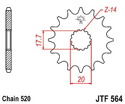 ΓΡΑΝΑΖΙ JT ΕΜΠΡΟΣ JTF564 13 ΔΟΝΤΙΑ YAMAHA YZ125