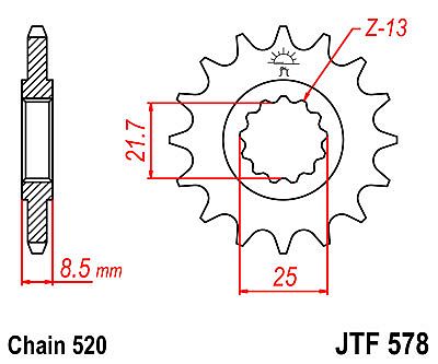 ΓΡΑΝΑΖΙ JT ΕΜΠΡΟΣ JTF578 15-16 ΔΟΝΤΙΑ YAMAHA FZR400 SR500 XTZ750