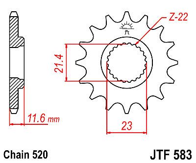 ΓΡΑΝΑΖΙ JT ΕΜΠΡΟΣ JTF583 14 ΔΟΝΤΙΑ YAMAHA TT250 R