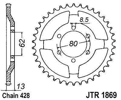 ΓΡΑΝΑΖΙ ΠΙΣΩ JT JTR1869 45 ΔΟΝΤΙΑ