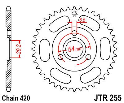 ΓΡΑΝΑΖΙ JT ΠΙΣΩ JTR255 26 ΔΟΝΤΙΩΝ Z50R HONDA